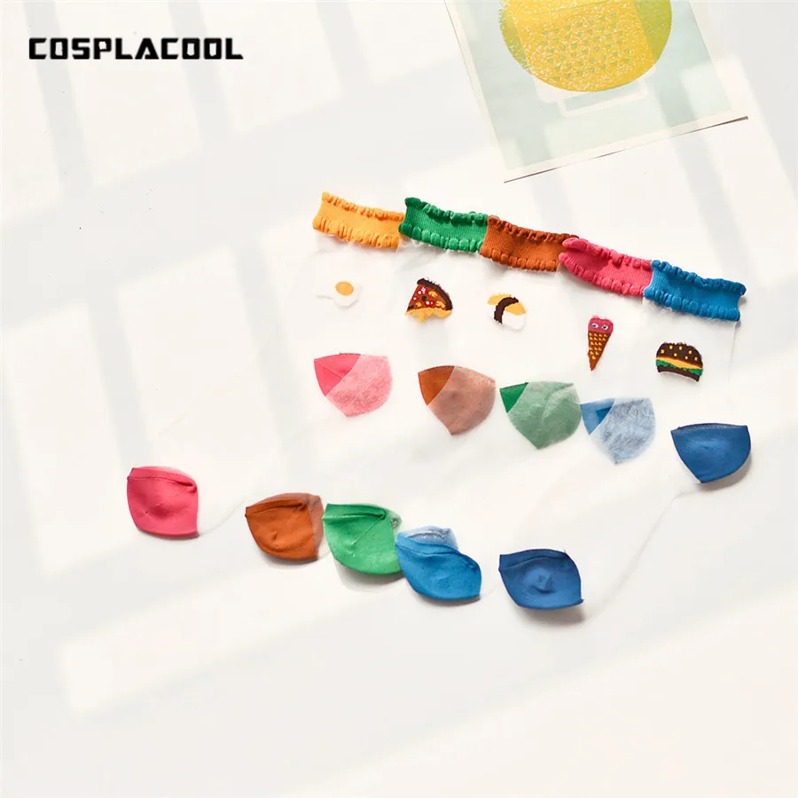 [COSPLACOOL] женские индивидуальные носки из стекловолокна Крутые летние кружевные