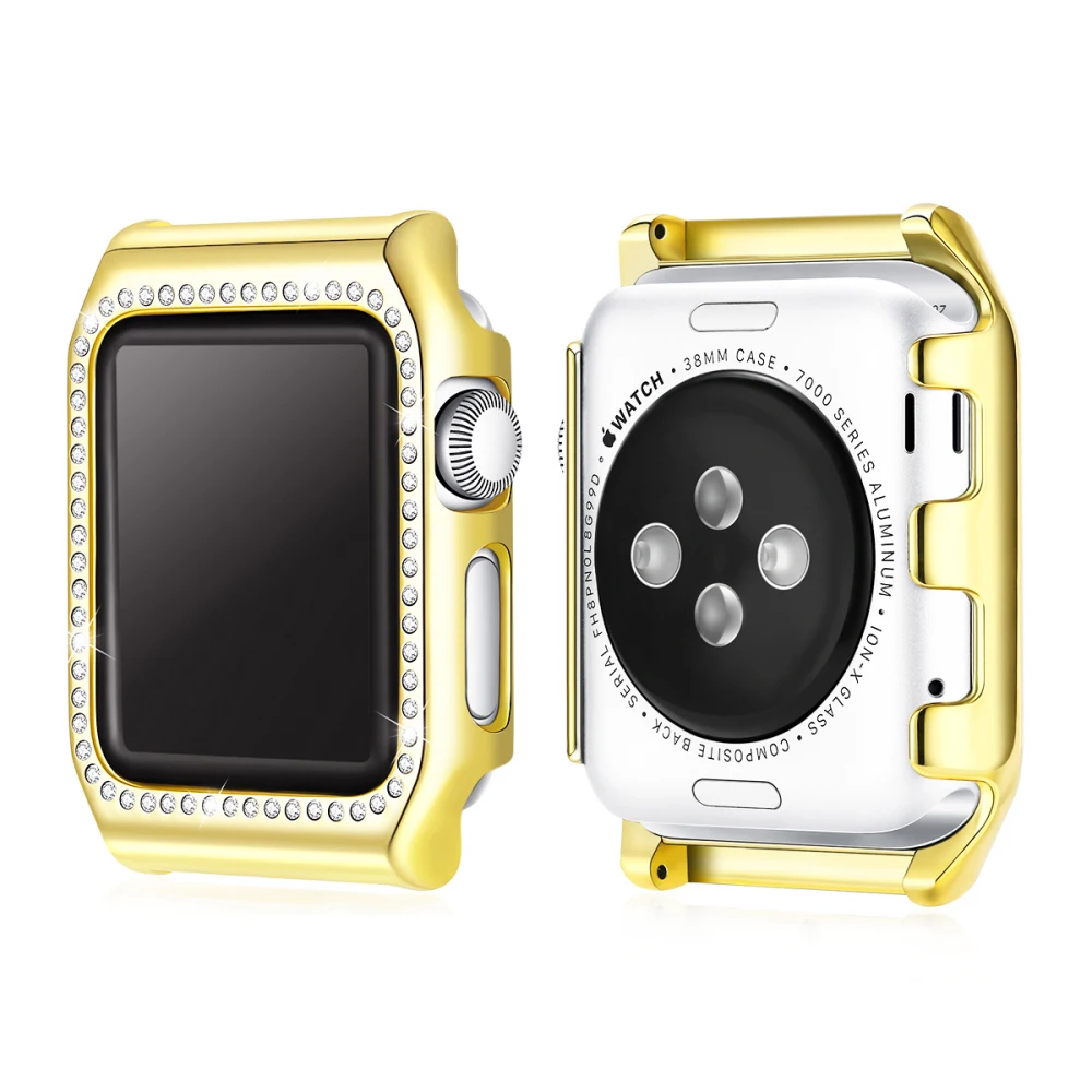 KLFS для Apple Watch 38 мм/42 мм PC жесткий чехол Серия 1/2/3 рамка Защитная крышка блестящие
