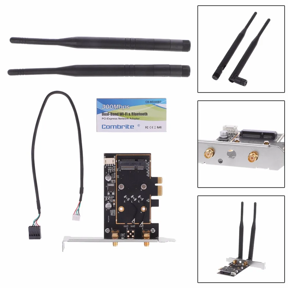 Мини BCM4352 867 Мбит/с+ Bluetooth BT 4,0 802.11AC/BGN Настольный PCI-E адаптер