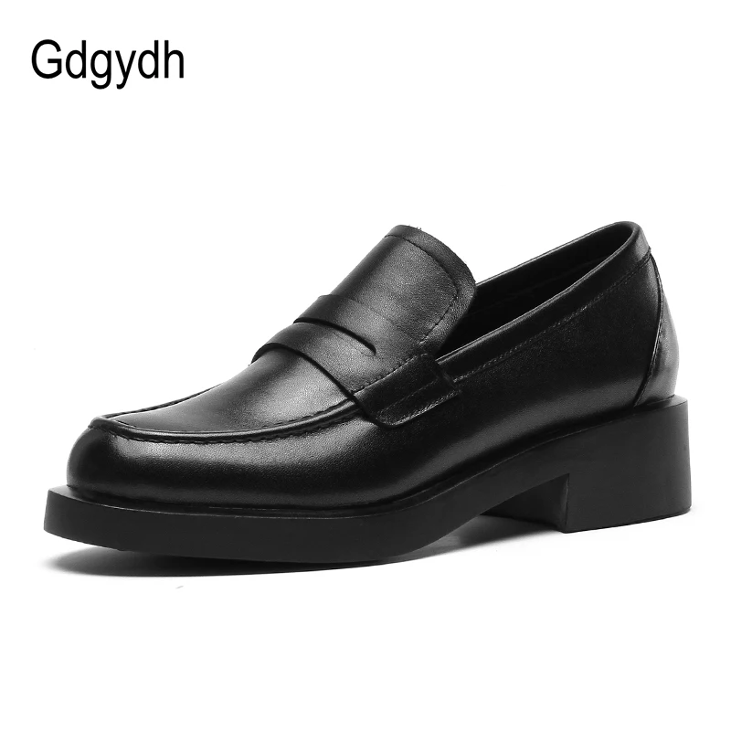 Gdgydh/туфли-лодочки женская обувь из натуральной кожи на среднем каблуке 2019 новая