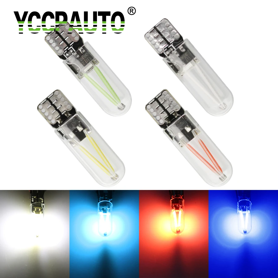 YCCPAUTO T10 светодиодный 194 168 WY5W W5W COB лампы накаливания Стекло лампочки Canbus без ошибок Автомобиля СВЕТОДИОДНЫЙ Крыше читающие купольная лампа белый 12V