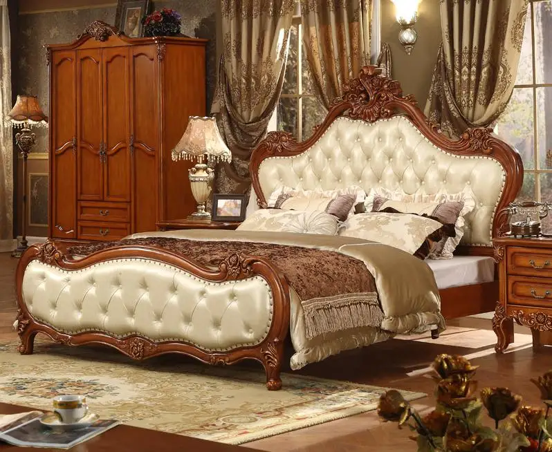 Деревянная кровать в стиле барокко|bedroom set|luxury bedroom setsluxurious bedrooms |