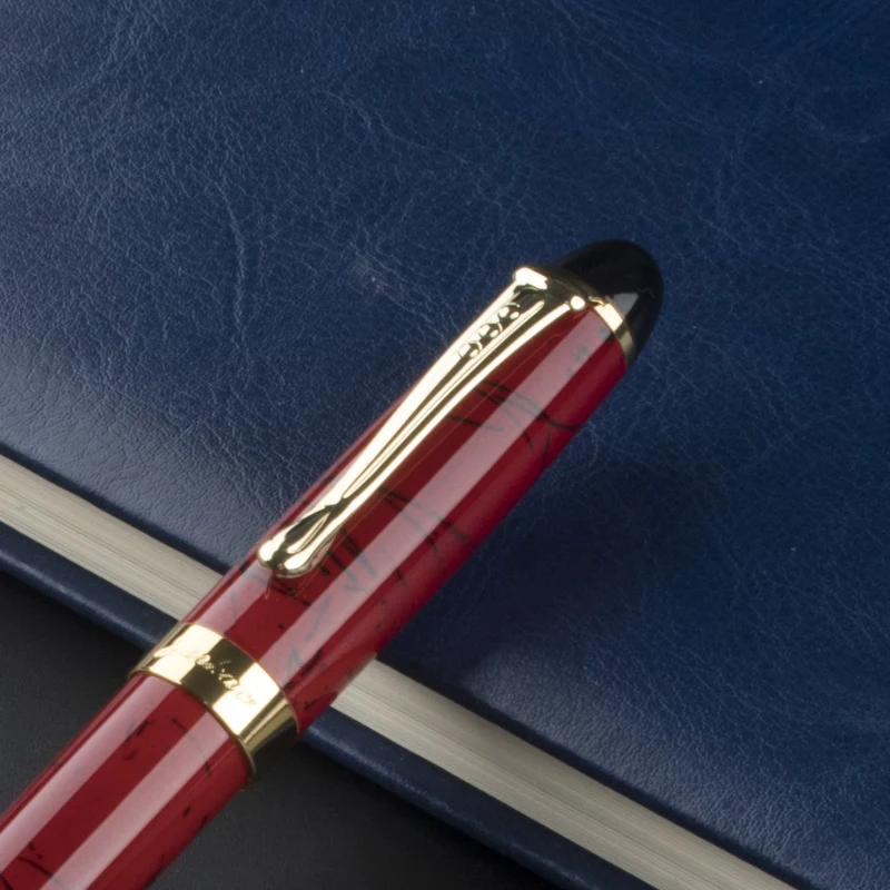 Jinhao X450 Роскошная авторучка с мраморным узором Золотая отделка F перо (коралловый