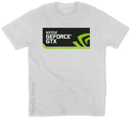 Мужская футболка с коротким рукавом круглым вырезом и логотипом NVIDIA GeForce
