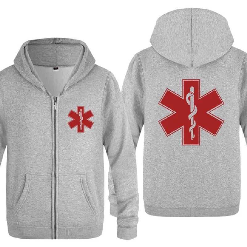 gray hoodie 17 Мужские толстовки на молнии EMT с принтом скорой помощи, мужская толстовка с капюшоном, брендовая флисовая мужская куртка с длинным рукавом, толстовка Moletom Sudaderas - Цвет: gray hoodie 17
