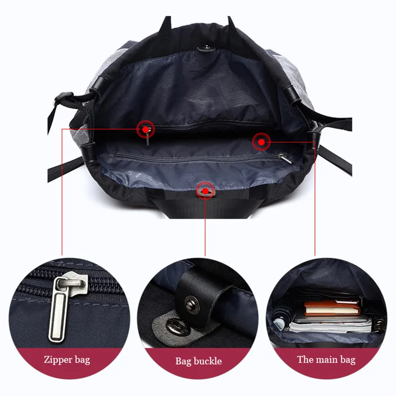 Мужской рюкзак с завязками для ноутбука повседневная школьная сумка путешествий