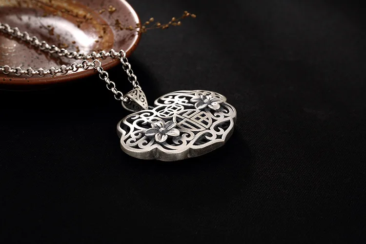 KJJEAXCMY Boutique jewe S990 серебристый выдолбленный филе рыбе драконе дверь безопасность и