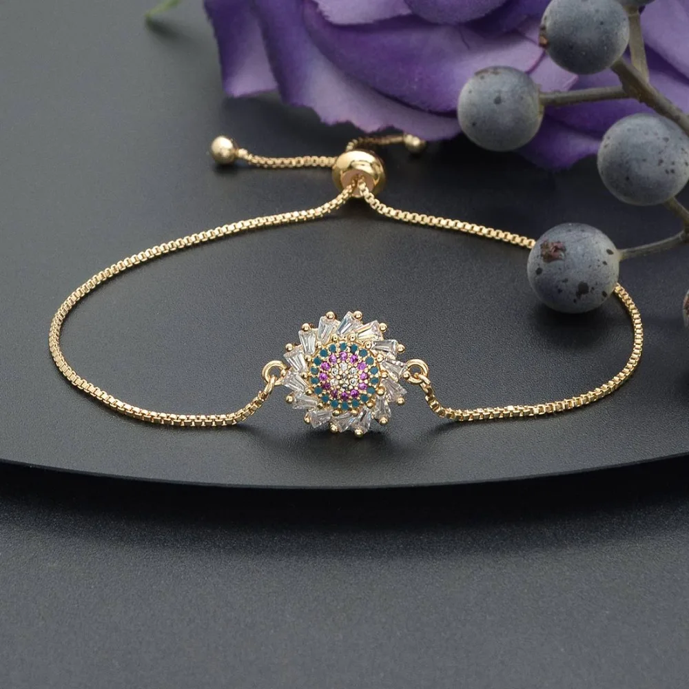 Женские свадебные браслеты ModemAngel Роскошные из суперфианита в цветочек украшения