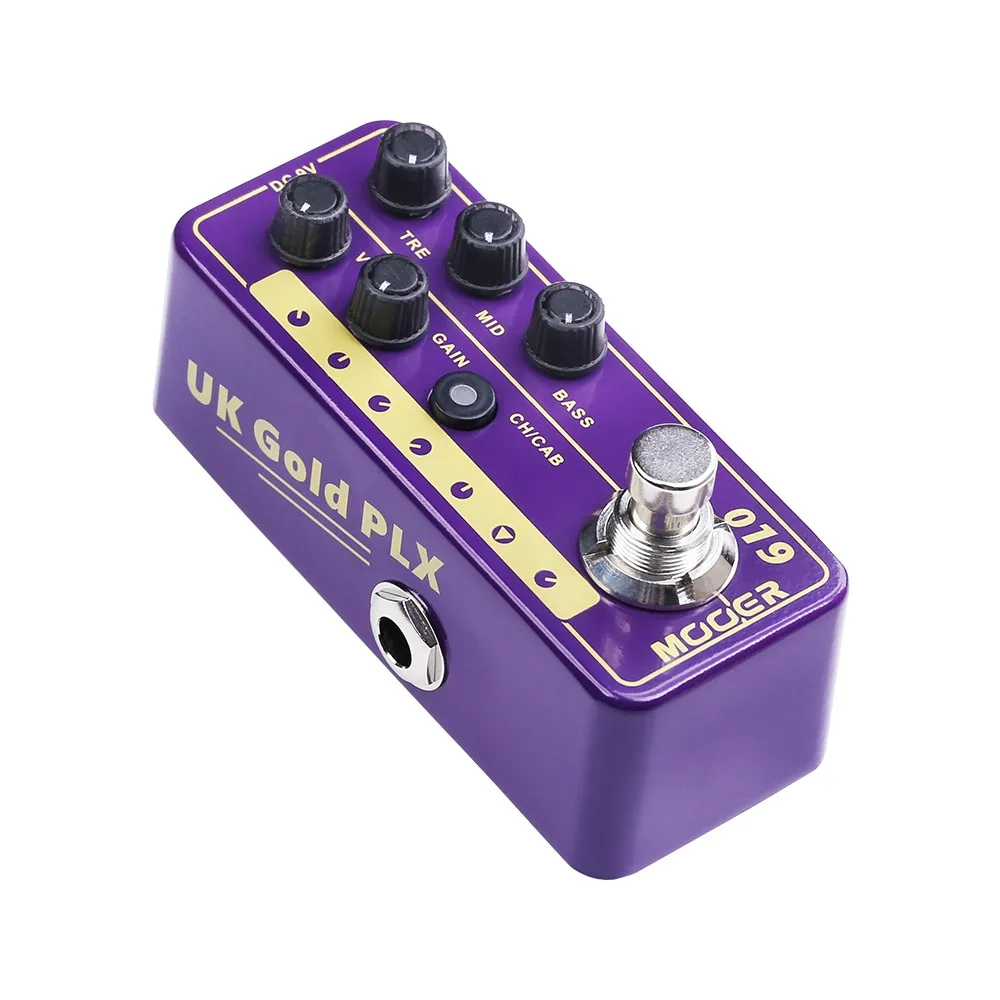MOOER 019 UK Gold PLX гитарная педаль цифровой микро предусилитель процессор классический рок двухканальный гитарный эффект независимый 3 полосный эквалайзер