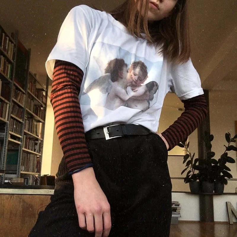 Fashionshow JF Angels Kissing Shirt Cupids Tee художественная Эстетическая футболка Renaissance Painting