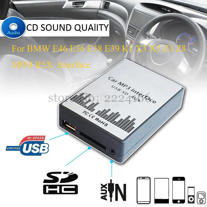 USB SD AUX MP3 Автомобильный музыкальный интерфейс плеер CD Changer адаптер зарядное