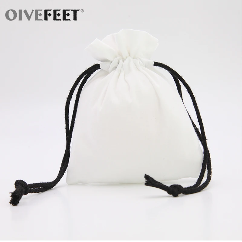 OIVEFEET LG0032 100 шт простой изготовленный на заказ натуральный хлопок сумка шнурке для