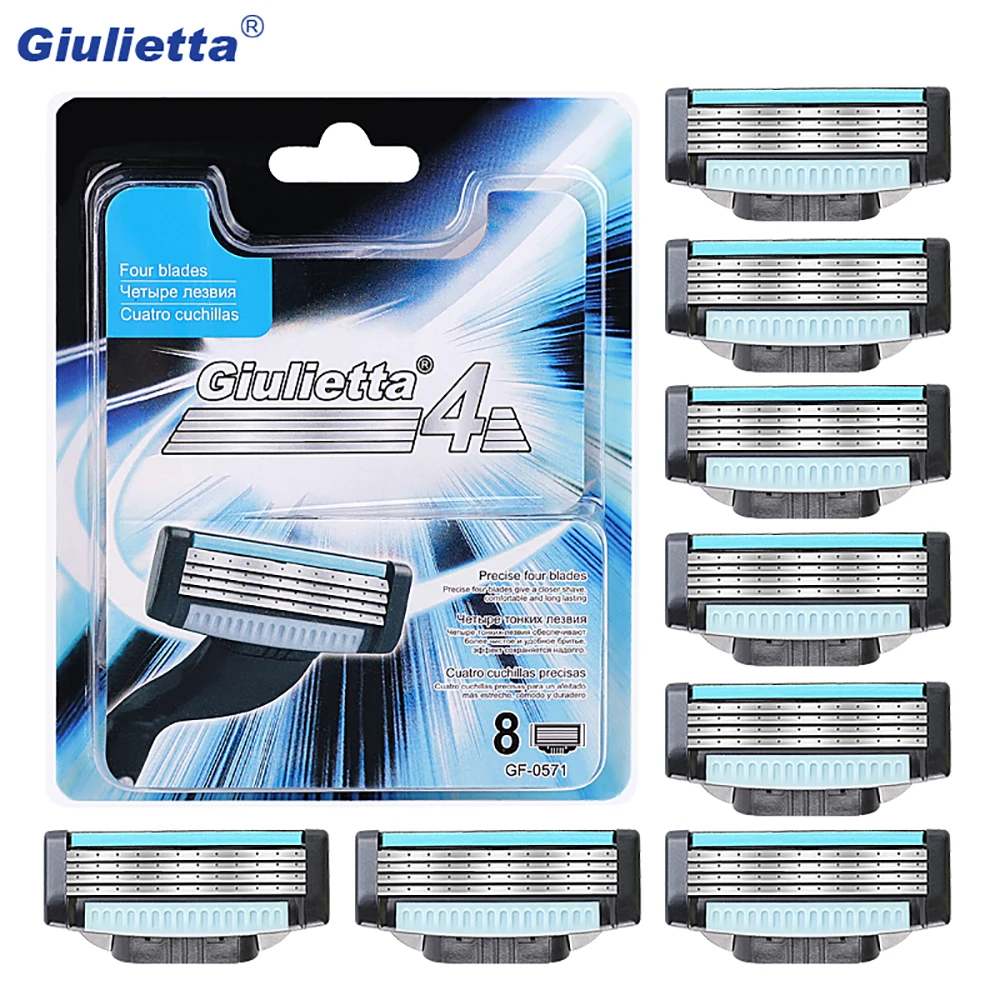 Многофункциональные лезвия для бритвы Giulietta 8 шт./компл. мужчин борода лица 4