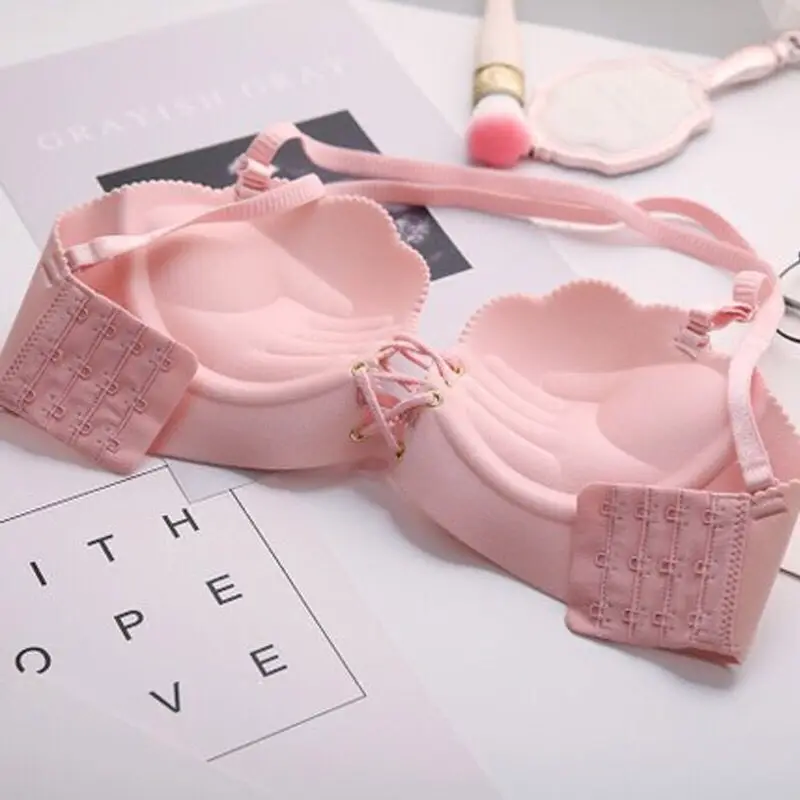 

Female Sexy Bras Beauty Back Non-trace Without Rims Girl Bra Shell Shape Together Gather Women's Bralette Intimates Accessories