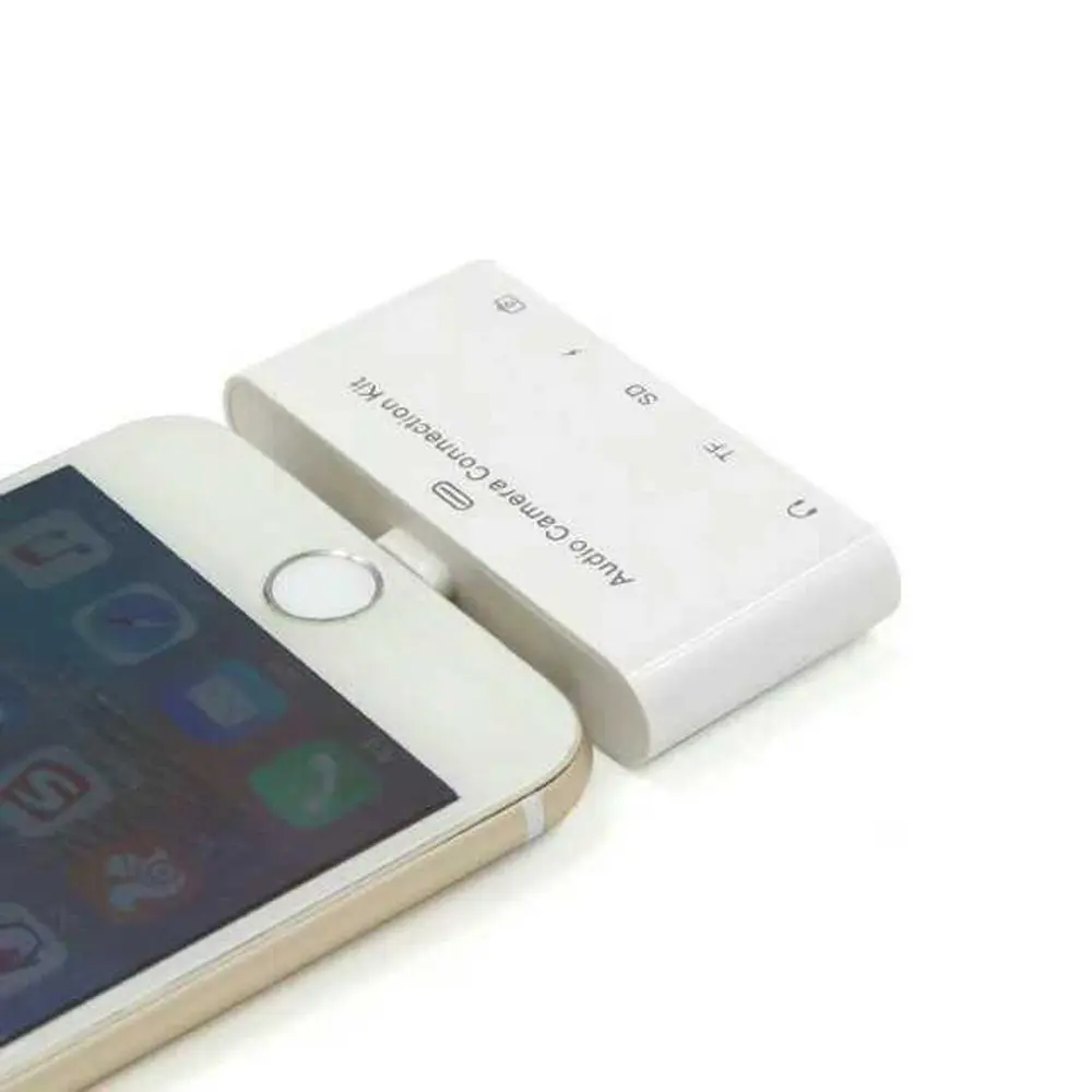 5 в 1 адаптер Splitter конвертер до 3.5mm SD USB HUD Камера наушников Aux клавиатура для iphone 5/6/7