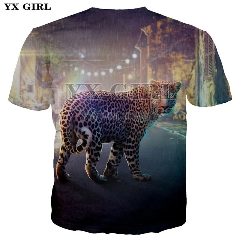 YX Girl бренд 2018 летние футболки с 3d принтом животных Футболка мужская Снежная