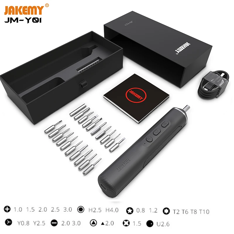 JAKEMY Cordless Electric Screwdriver Set Rechargeable Battery Multi-function Screw Driver For Mobile Phone Tablet PC Repair Tool
