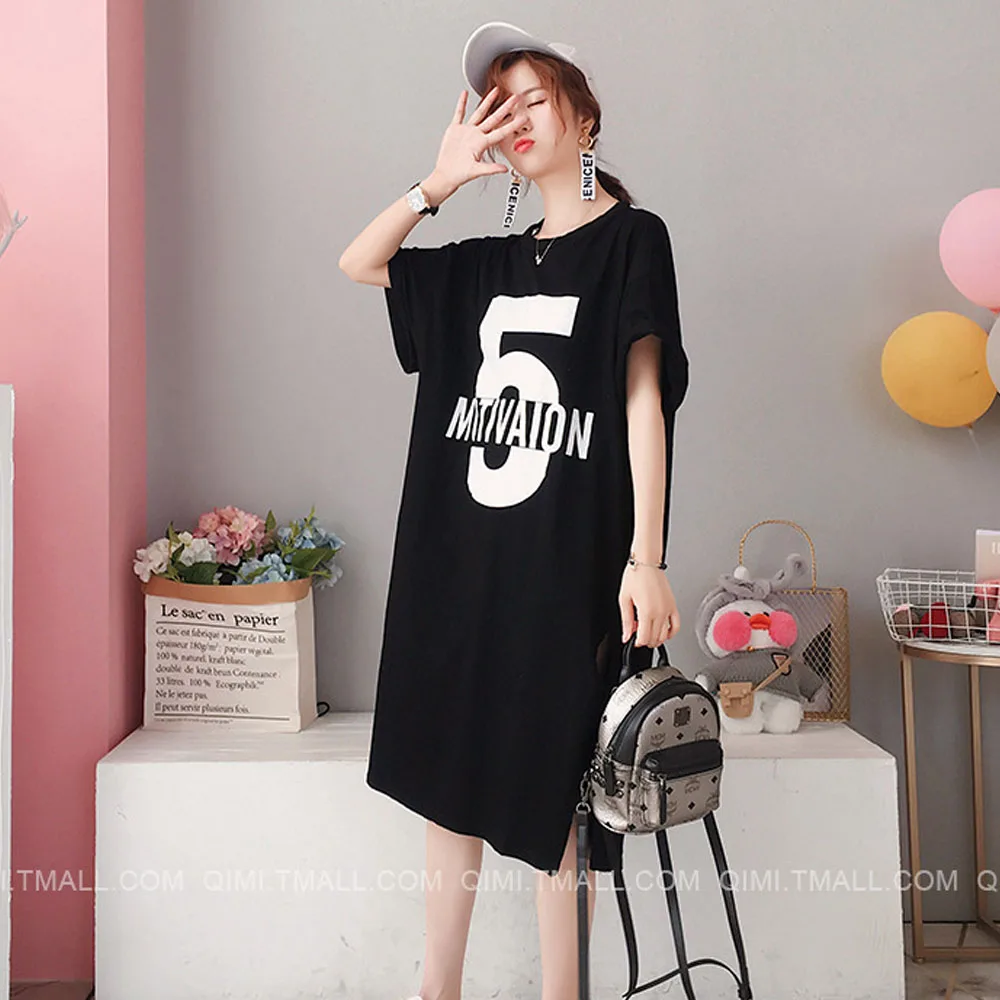 Женское платье футболка с круглым вырезом размеры до 4XL|Женские платья| |