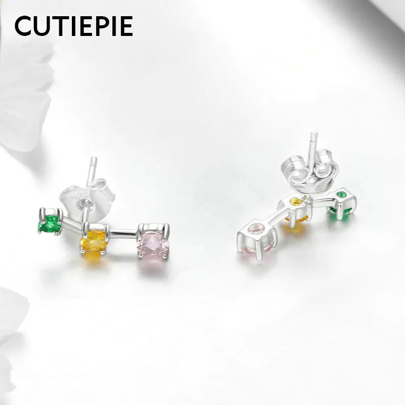 CUTIEPIE Новинка 2019 года из натуральной 925 пробы серебро Красочные Площади Ясно CZ