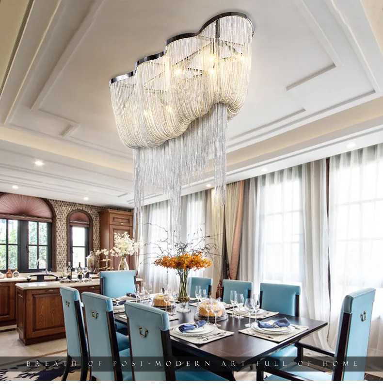 

Aluminum Chain Pendant Lights Fixture Vintage Empire Luminaire Suspendu French Chain Hanglamp Lustres Luminaria For Living Room