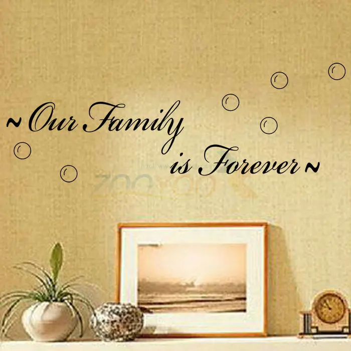 Наклейки на стену Наша семья навсегда|vinyl wall stickers|wall stickerquote decal |