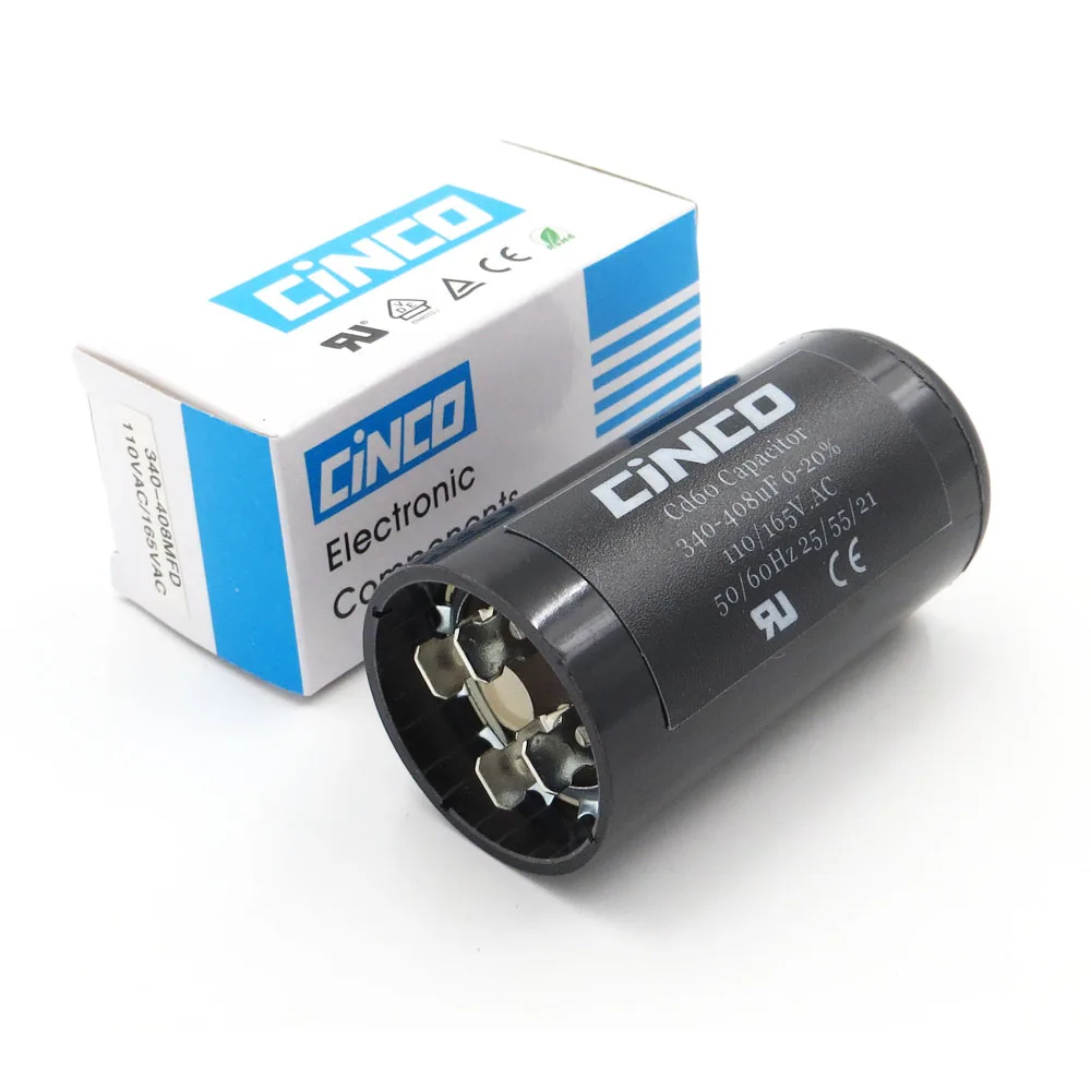 CD60 моторный запускаемый конденсатор 340 408 мкФ 110V 125V 165V mfd uf mf компрессор вентиляции