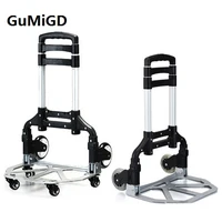aluminum alloy trolley portable folding luggage cart small trailer hand cart shopping cart cart pull goods three section te
