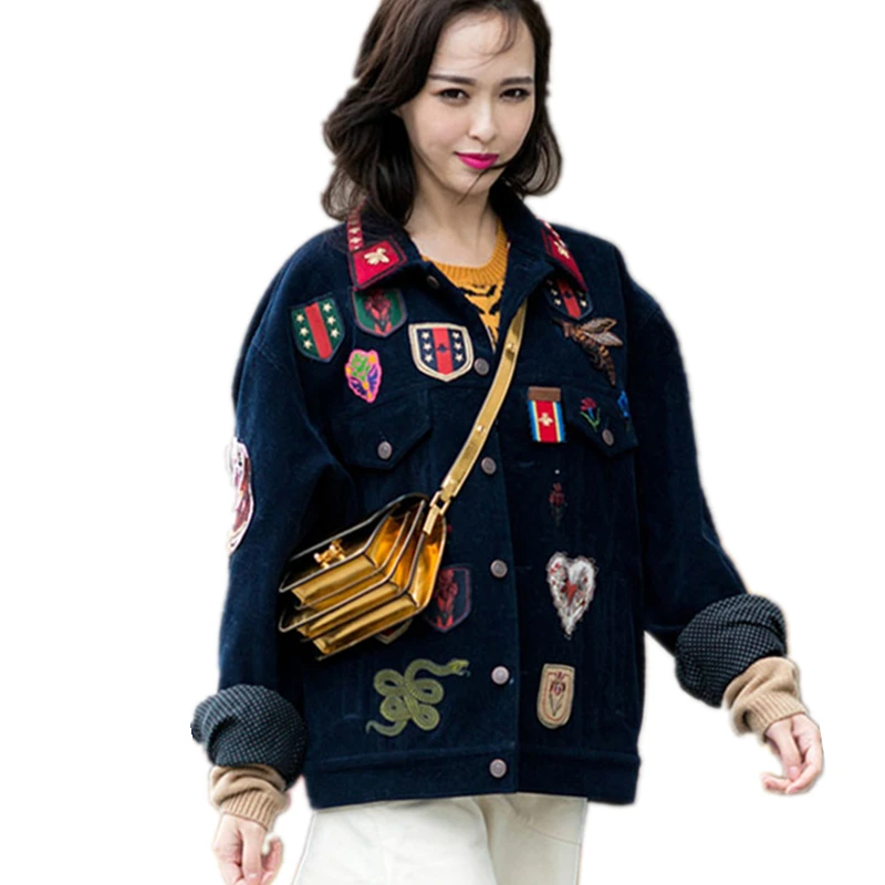 Зимняя хлопковая куртка для детей осень зима образным вышивальным знаком