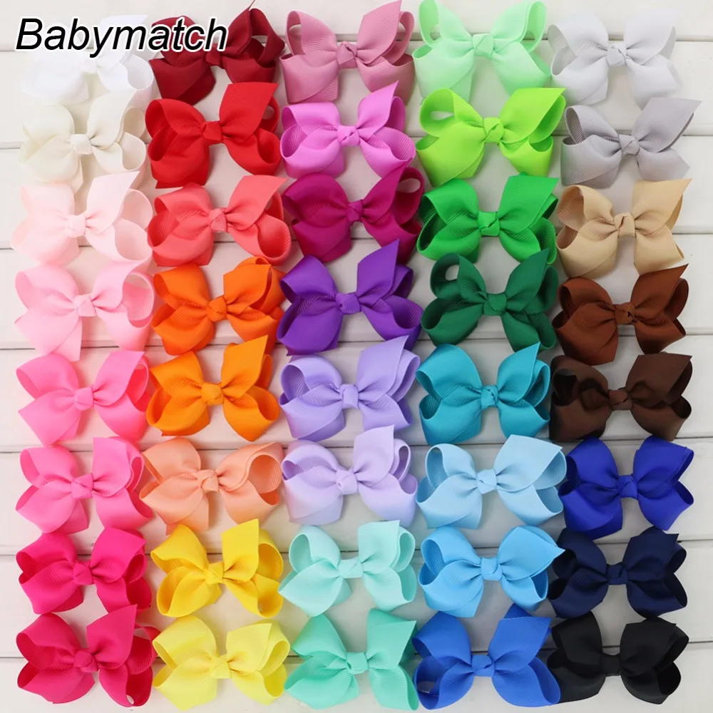 Babymatch 40 шт./лот 3.3 ''волосы луки Grosgrain ленты лук с аллигатора Заколки для волос