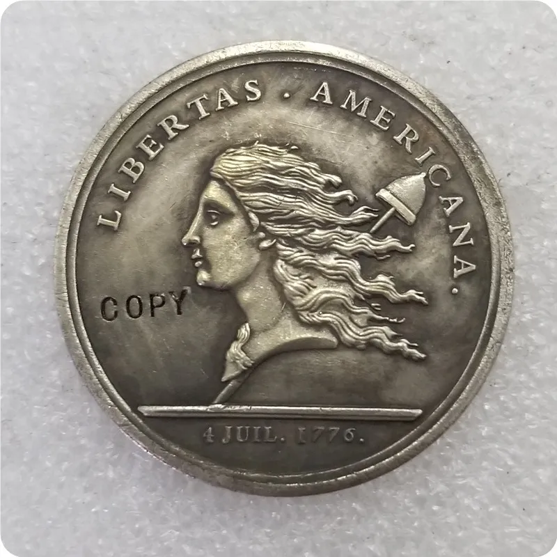 USA 1776 LIBERTAS AMERICANA MEDAL Copy Coin commemorative coins-replica coins medal collectibles | Дом и сад