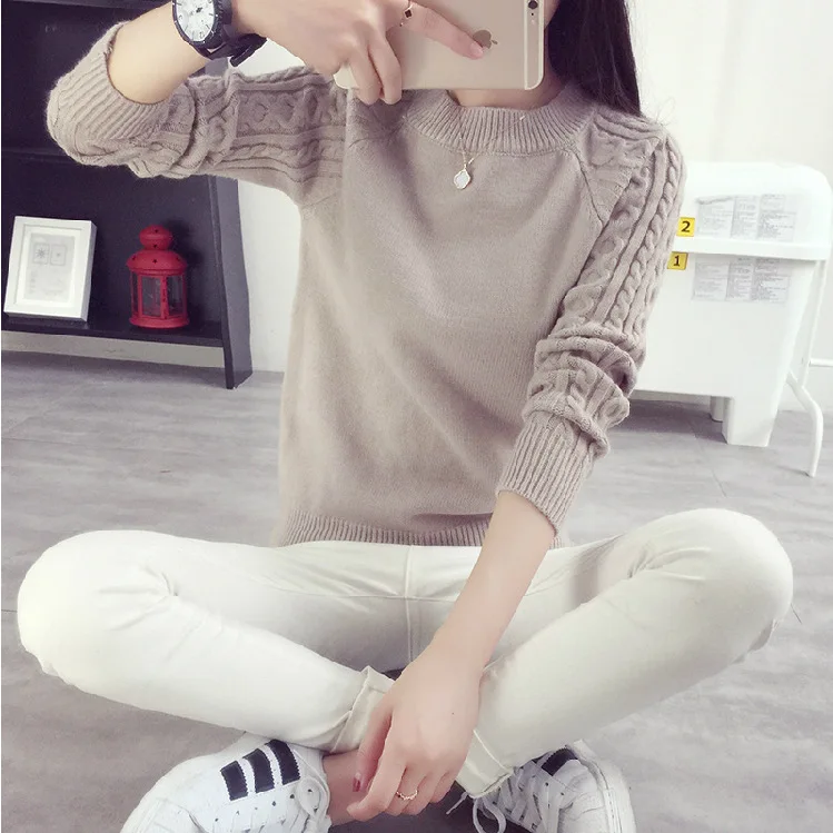 2019 Sweater Women Pullover Twist pattern o Neck Solid Color Autumn Winter Korean women's Sweaters And Pullovers Vestidos LXJ433 | Женская