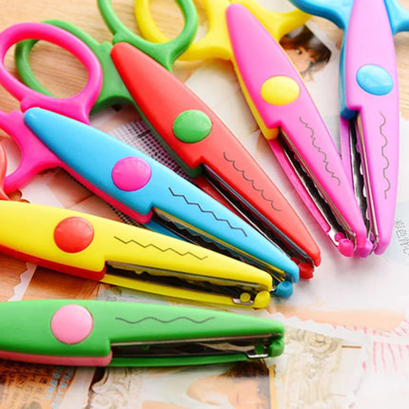 Милые декоративные креативные ножницы для рукоделия школьные с волнистыми