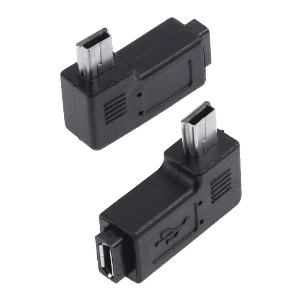 2 шт./компл. L-образный Micro USB мама направо влево 90 градусов угол мини Мужской