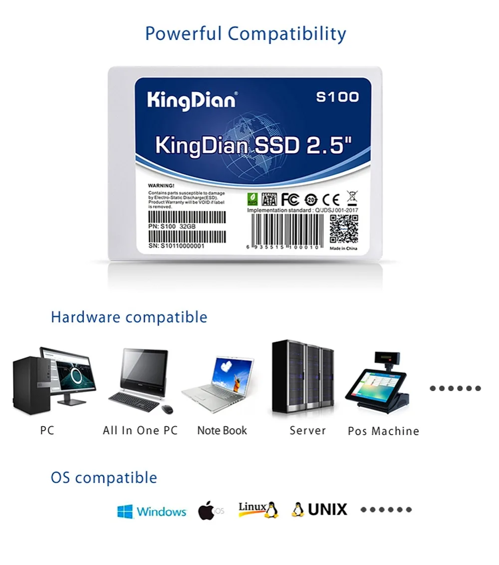 KingDian 2,5 SATA2 16 ГБ 32 ГБ внутренний SSD для рекламной машины POS машина wifi маршрутизатор