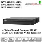 Сетевой видеорегистратор Dahua 4k NVR NVR4104HS-4KS2 4 канала и NVR4108HS-4KS2 8 каналов и NVR4116HS-4KS2 16 каналов без POE
