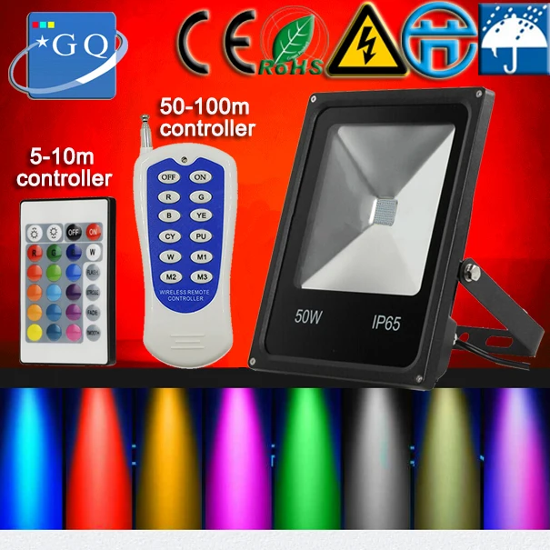 

6pcs/lot DHL FEDEX RGB led flood light Floodlights colorful projectors 50w 30w 20w 10w reflector projector outdoor lamp lighting