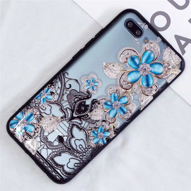 Lace Flower Phone Case For Huawei P20 Lite P20Pro Honor 10 Mate Pro Soft Silicone Back Cover Fundas | Мобильные телефоны и