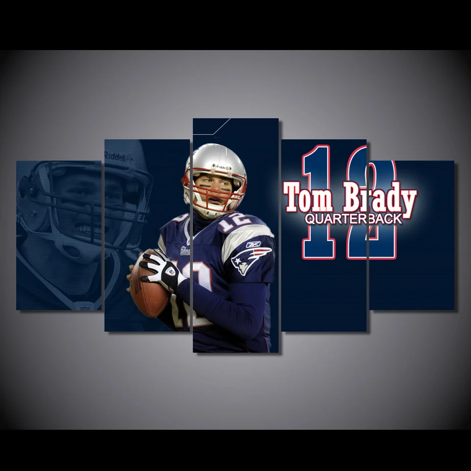 Hot Sale New England Patriots Football Bathroom Wall Art Decor Tom Brady Gifts Housewarming Living Room Poster Wholesale | Дом и сад