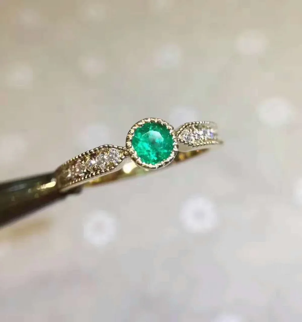 Женское кольцо из серебра 925 пробы с натуральным зеленым изумрудом|gemstone jewelry|green