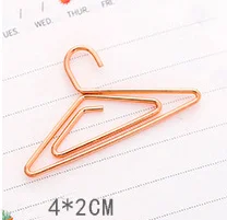 Hanger 1 шт., милые Мультяшные закладки, розовое золото, металлический зажим для бумаги, кавайные канцелярские принадлежности, аксессуары для книг, школьные офисные принадлежности, Escolar Papelaria - Цвет: Hanger