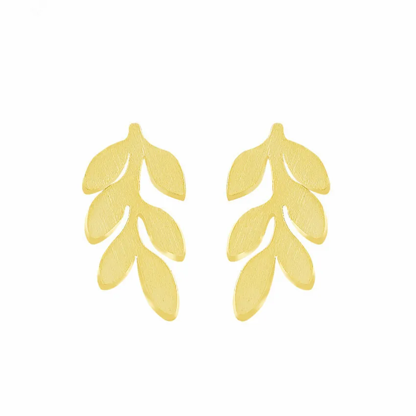 Великолепная сказка минималистский бижутерии мило Листья Стад Серьги Для женщин