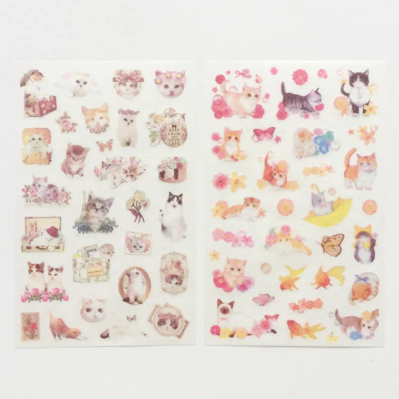 10 пакетов/серия Kawaii Cat декоративные Стикеры s DIY Craft Скрапбукинг Стикеры альбом Тетрадь Декор ярлыком 6 листов