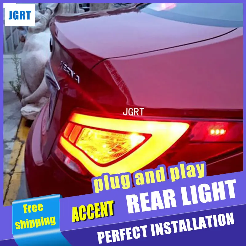 Автомобильный Стайлинг Solaris задний фонарь в сборе 2010 2013 для Hyundai Accent светодиодные
