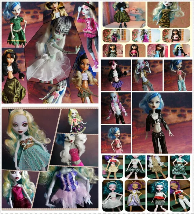 Лидер продаж оригинальные костюмы одежды для кукол Monster High 30 шт. = платья + обувь