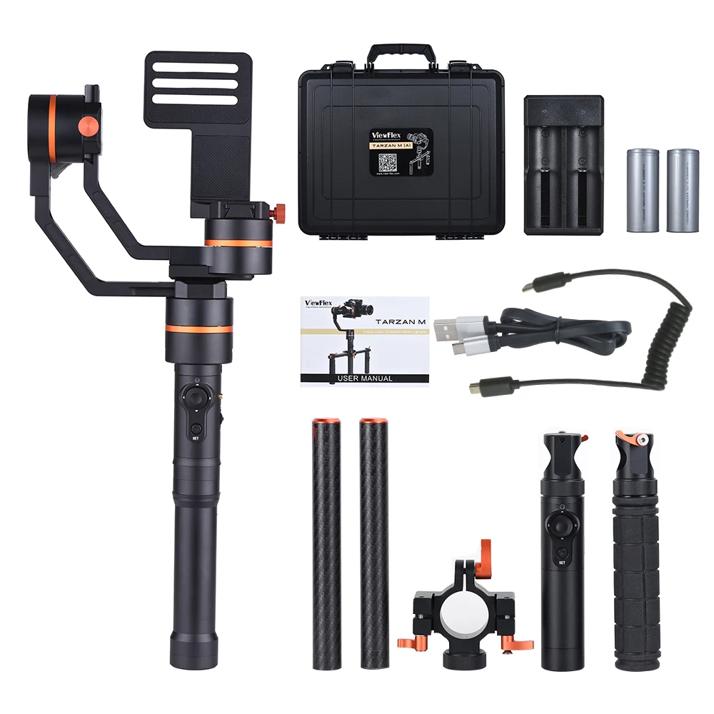 ViewFlex Тарзан м (A) 3 осевой ручной Gimbal Video Стабилизатор + электронный с двумя