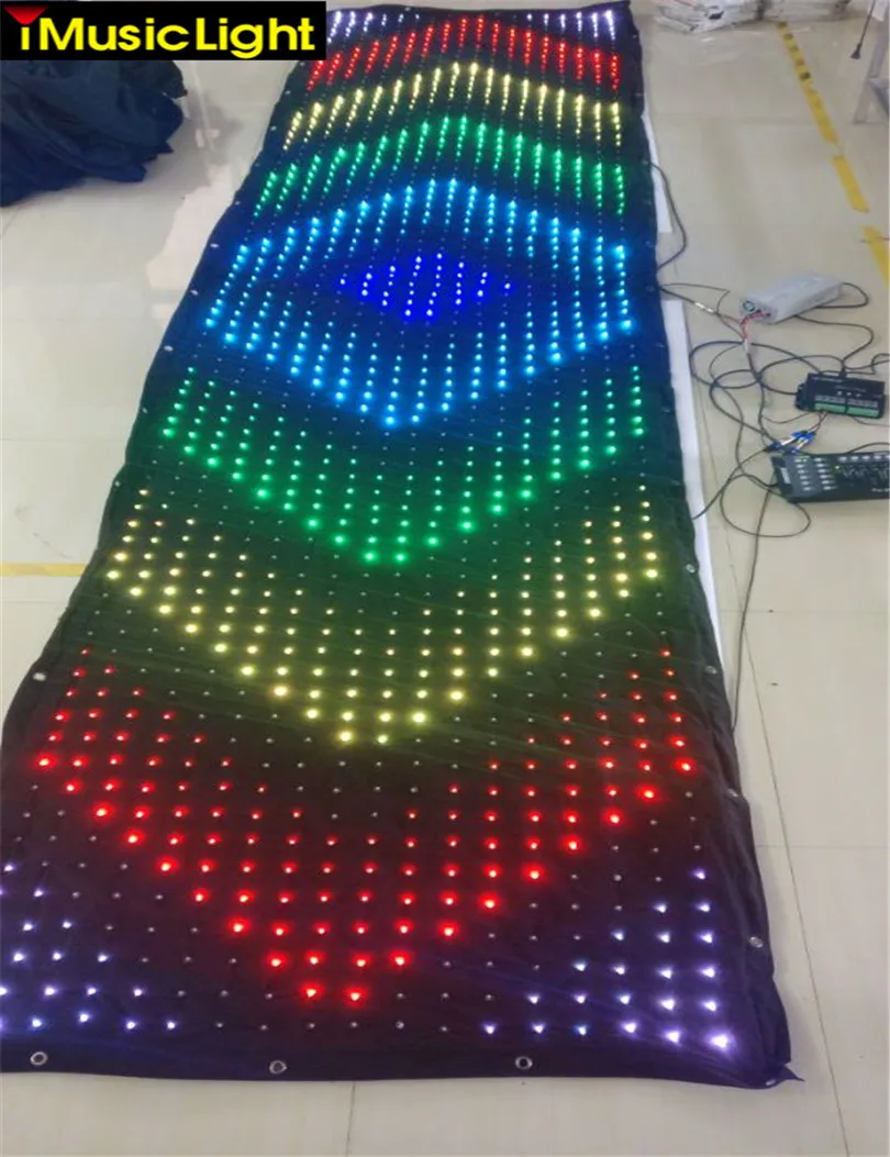 P6 120 см на 500 светодиодный гибкий дисплей LED видео ткань PC/DMX контроль с sd картой|dmx