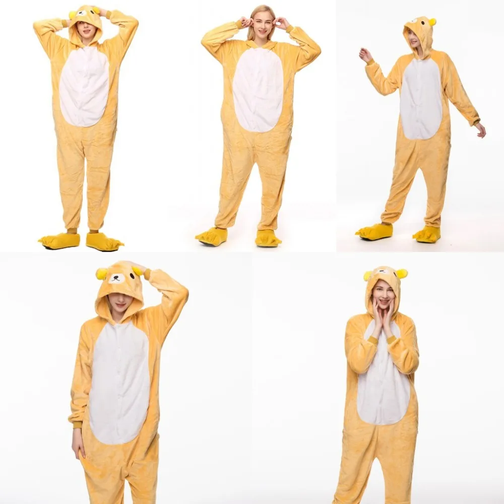 Унисекс пижамы с животными для взрослых Onesie Fire Dragon Bear ободок с ушками кошки, тигра коровы фланелевые Мультяшные милые теплые зимние пижамы для косплея