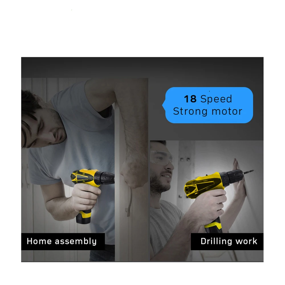Ручная дрель Dutoofree домашняя перезаряжаемая с фонариком пистолет литиевая набор
