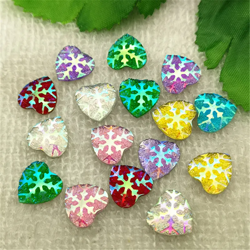 

Hot ! 80PCS 12mm AB Resin heart flower Flat back Wedding buttons Child craft DIY