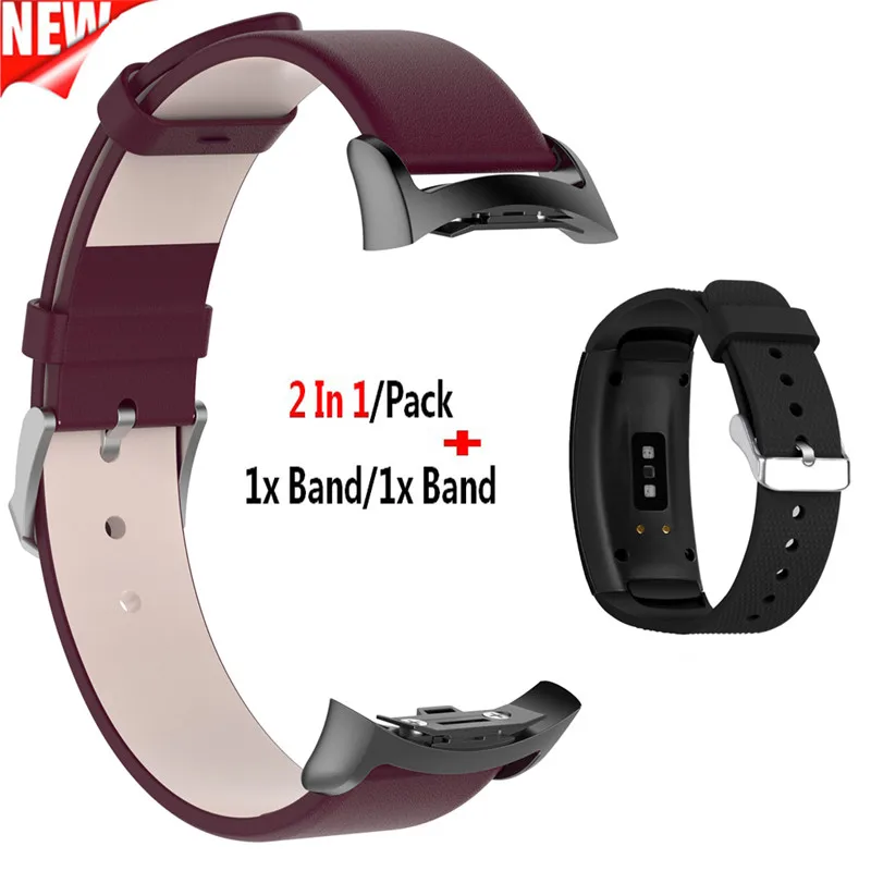 Color2 2 шт сменный Браслет для часов для samsung gear Fit 2 Pro ремешок Роскошный кожаный ремешок для samsung Fit 2 Fit2 Wristband браслет - Цвет: Color2